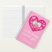 Niedlicher, rosa Foto Notizblock (Innen)