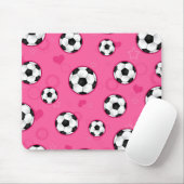 Niedlicher rosa Fußball-Stern-Druck Mousepad (Mit Mouse)
