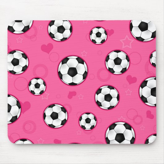 Niedlicher rosa Fußball-Stern-Druck Mousepad (Vorne)