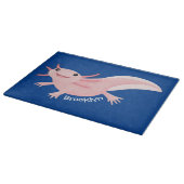 Niedlicher rosa gelber axolotaler Cartoon Schneidebrett (Ecke)