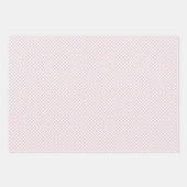 Niedlicher Rosa Gingham und Dots Klassik Baby Geschenkpapier Set (Vorderseite)