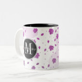 Niedlicher rosa Glitzer Herbstleaste hinzufügen Zweifarbige Tasse (Vorderseite Links)