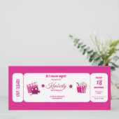 niedlicher rosa gürtiger Glitzer Geburtstag Einladung (Stehend Vorderseite)