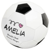 Niedlicher rosa Herz personalisierter Fußball für (Dreiviertel)