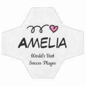 Niedlicher rosa Herz personalisierter Fußball für (Flach)