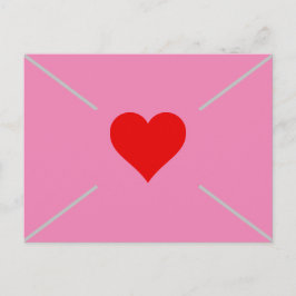 Niedlicher Rosa Herz-Valentinstag-Umschlag Feiertagspostkarte