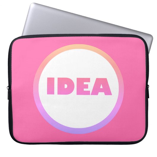 Niedlicher rosa Ideenzirkus Fokus Laptop-Sieb Laptopschutzhülle (Vorderseite)