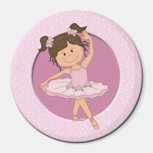 Niedlicher rosa individueller Name der Ballerina-4 Magnet