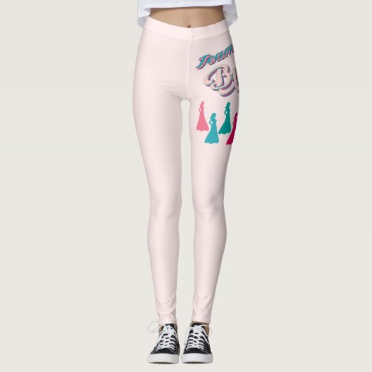 Niedlicher rosa Junggeselinnen-Abschied Leggings (Vorderseite)