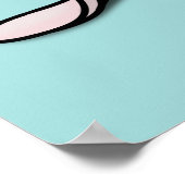 Niedlicher Rosa-Kaninchen-Cartoon Poster (Ecke)