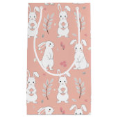 Niedlicher Rosa-Kaninchenfrühling Kleine Geschenktüte (Vorderseite)