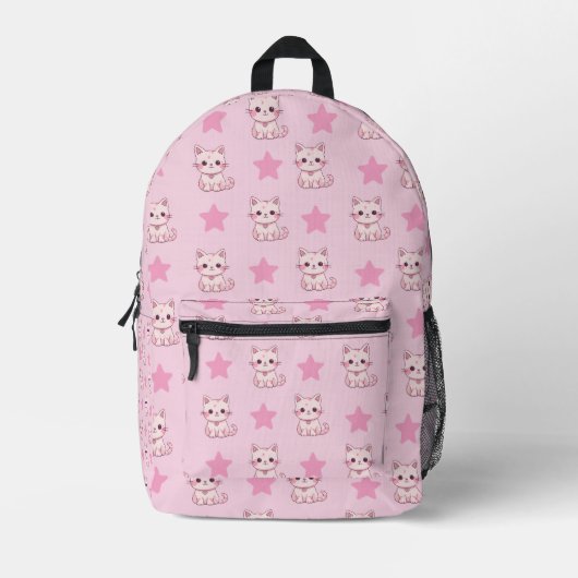 Niedlicher rosa Katzenstern Bedruckter Rucksack (Vorderseite)