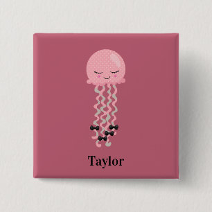 Niedlicher Rosa Kawaii Button