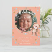 Niedlicher rosa Kindergeburtstag Einladung (Stehend Vorderseite)