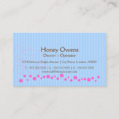 Niedlicher rosa kleiner Kuchen mit Kirsche Visitenkarte (Rückseite)