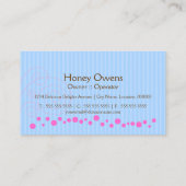 Niedlicher rosa kleiner Kuchen mit Kirsche Visitenkarte (Rückseite)