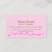 Niedlicher rosa kleiner Kuchen mit Kirsche Visitenkarte (Rückseite)