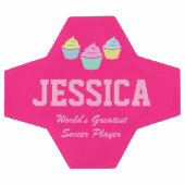 Niedlicher rosa Kuchenkuchen für Mädchen Fußball (Flach)