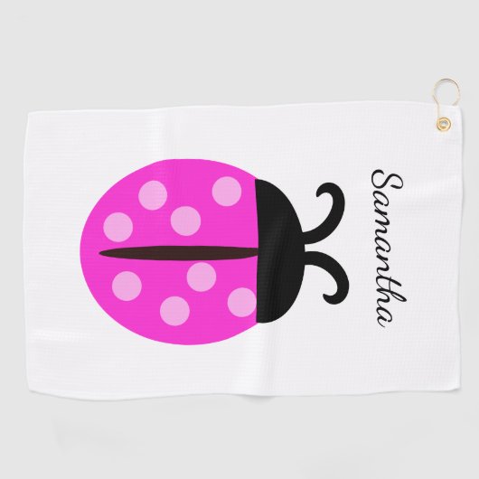 Niedlicher Rosa Ladybug Golfhandtuch (Horizontal)