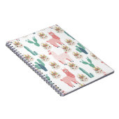 Niedlicher rosa Lama und grüner Kakteen Notizblock (Rechte Seite)