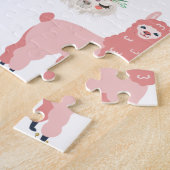 Niedlicher rosa Lama und grüner Kakteen Puzzle (Seite)