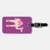 Niedlicher rosa lila Kampfflugzeug Gepäckanhänger (Vorderseite horizontal)