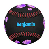 Niedlicher Rosa lila Quallenfisch Kawaii Cartoon Baseball (Vorderseite)