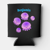 Niedlicher Rosa lila Quallenfisch Kawaii Cartoon Dosenkühler (Vorderseite)