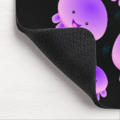 Niedlicher Rosa lila Quallenfisch Kawaii Cartoon Mousepad (Ecke)