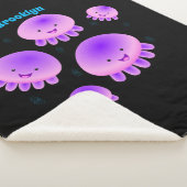 Niedlicher Rosa lila Quallenfisch Kawaii Cartoon Sherpadecke (3/4)