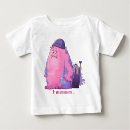 Niedlicher rosa Monster-Künstler Baby T-shirt