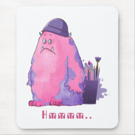 Niedlicher rosa Monster-Künstler Mousepad