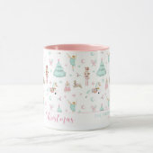 Niedlicher Rosa Nusscracker frohe Weihnachtsfeier  Tasse (Zentrum)