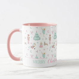 Niedlicher Rosa Nusscracker frohe Weihnachtsfeier  Tasse