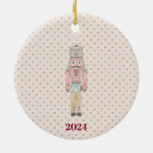 niedlicher Rosa-Nussknacker Keramik Ornament (Hinten)