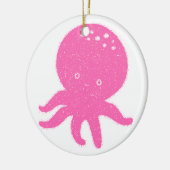Niedlicher rosa Oktopus Alte Schrift Keramik Ornament (Links)
