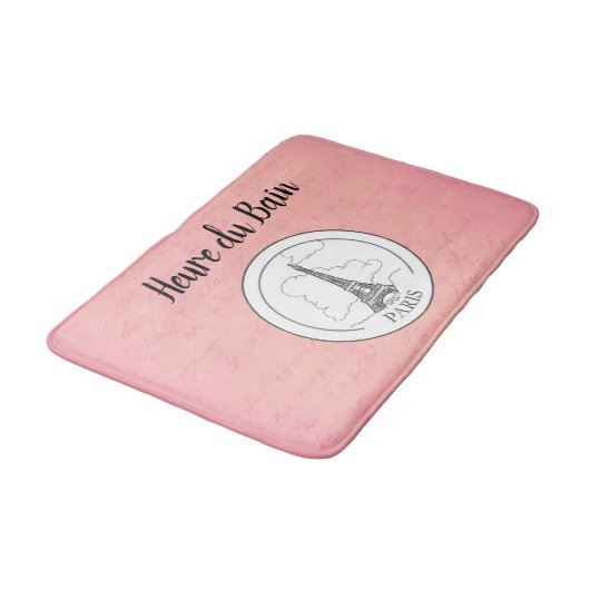 Niedlicher rosa Paris-Franzose-Eiffel-Turm-Pariser Badematte (Schrägansicht)