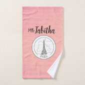 Niedlicher rosa Paris-Franzose-Eiffel-Turm-Pariser Badhandtuch Set (Handtuch)