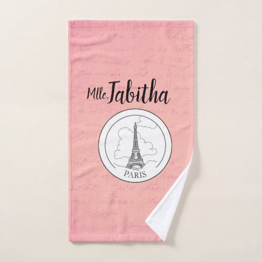 Niedlicher rosa Paris-Franzose-Eiffel-Turm-Pariser Badhandtuch Set (Handtuch)