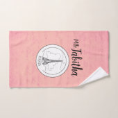 Niedlicher rosa Paris-Franzose-Eiffel-Turm-Pariser Badhandtuch Set (Handtuch)
