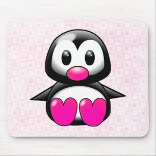 Niedlicher rosa Penguin Mousepad