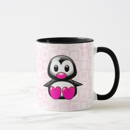 Niedlicher rosa Penguin Tasse (Rechts)