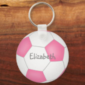 niedlicher, rosa personalisierter Fußball-Schlüsse Schlüsselanhänger (Rückseite)