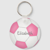 niedlicher, rosa personalisierter Fußball-Schlüsse Schlüsselanhänger (Rückseite)