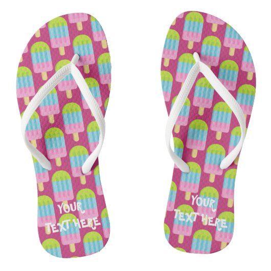 Niedlicher rosa Popsikeldruck für Sandflip-Flops Badesandalen (Fußbett)