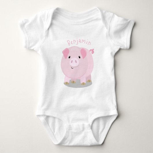 Niedlicher Rosa-Pot-Cartoon Baby Strampler (Vorderseite)