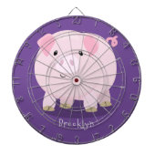 Niedlicher Rosa-Pot-Cartoon Dartscheibe (vorne)