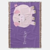 Niedlicher Rosa-Pot-Cartoon Decke (Vorderseite Vertikal)