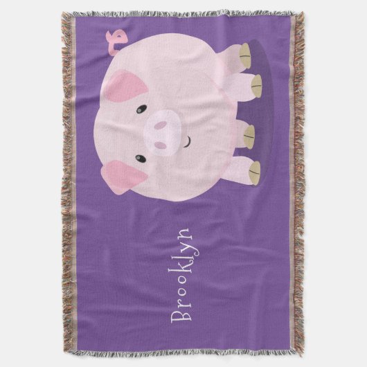 Niedlicher Rosa-Pot-Cartoon Decke (Vorderseite Vertikal)