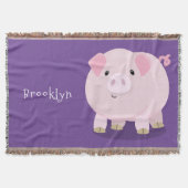 Niedlicher Rosa-Pot-Cartoon Decke (Vorderseite)